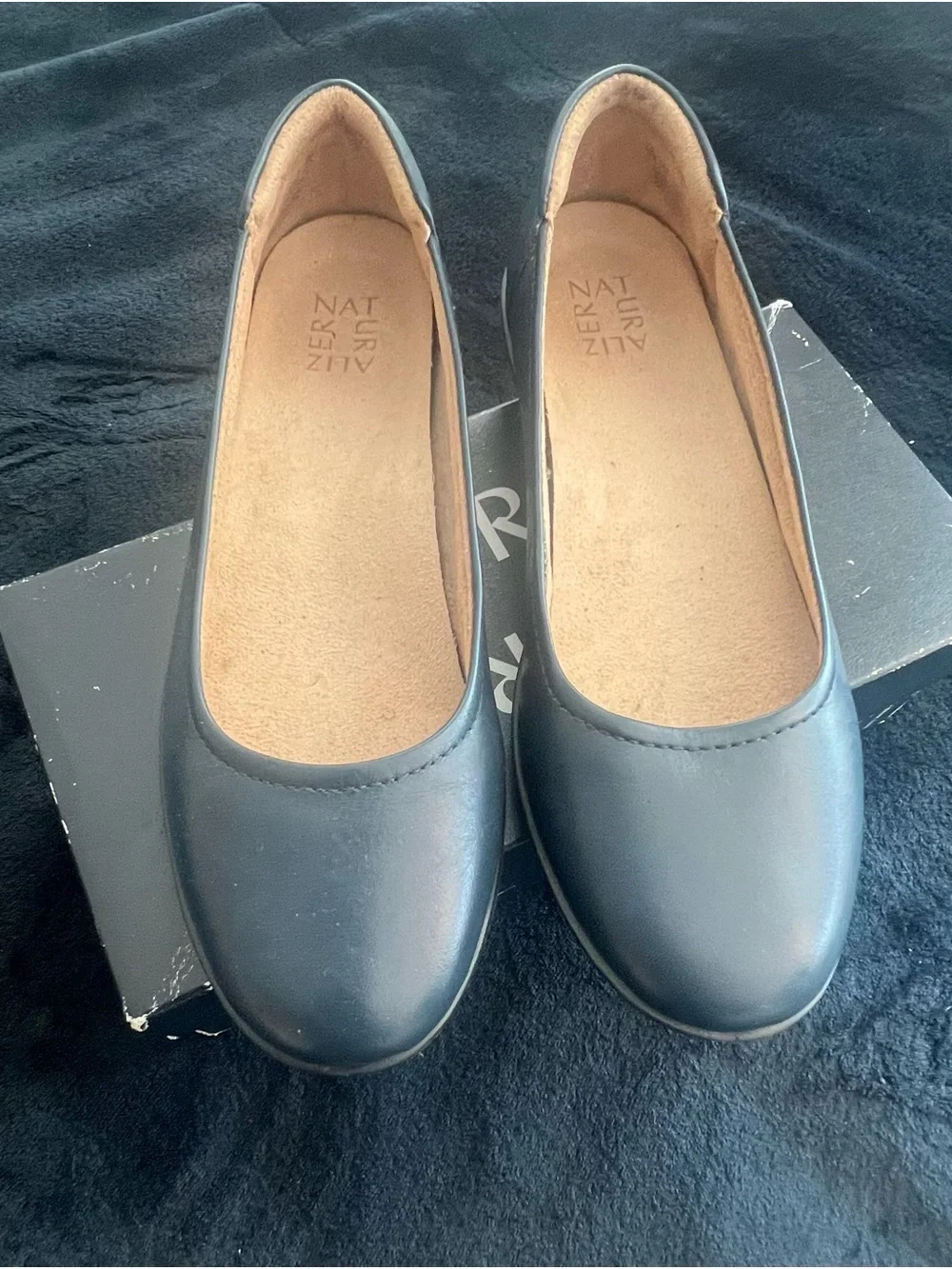 Naturalizer Navy Leather Ballet Flats